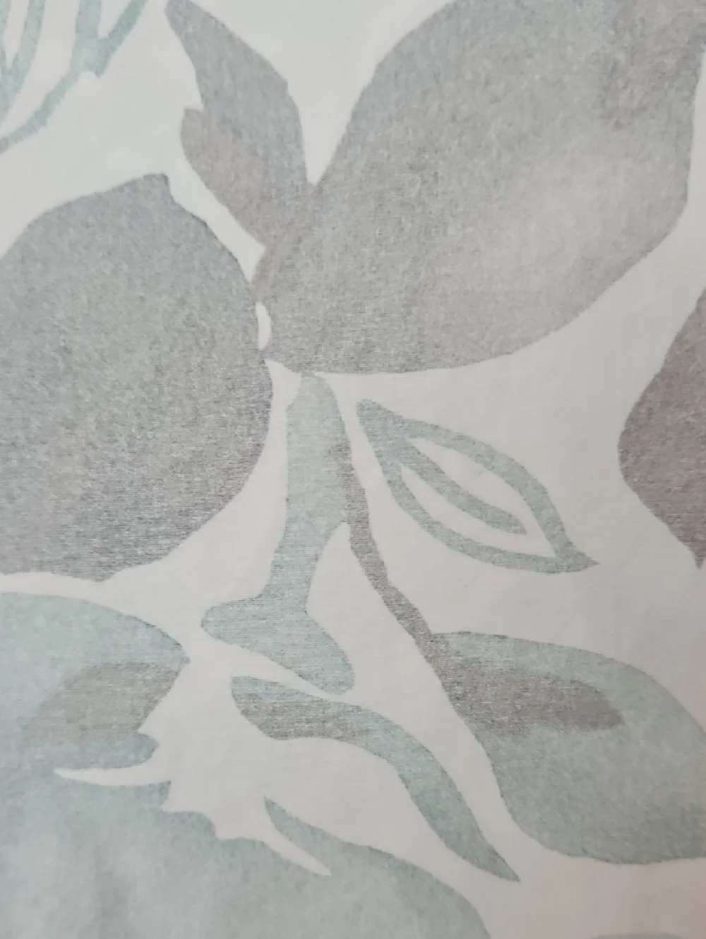 Garnet Hill Mint Green Gray Floral Watercolor Cotton King Duvet Pillowcases Set